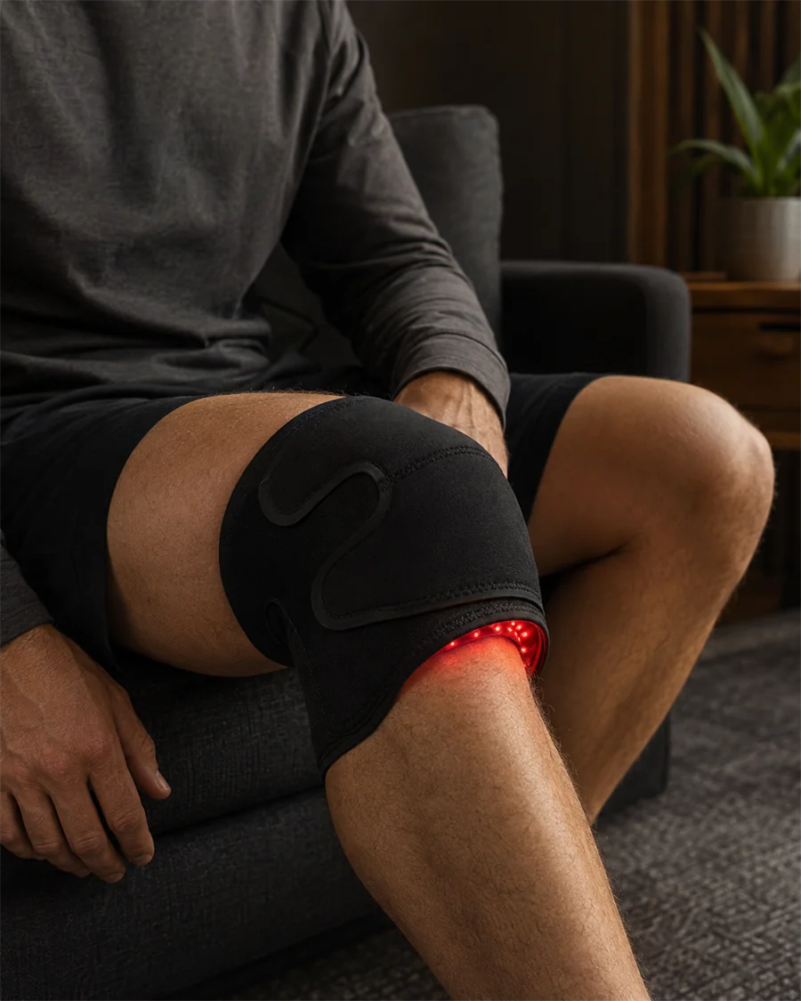 Knee red light product for an at-home routine